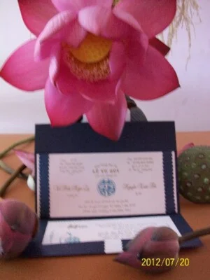 Thiệp Cưới Thủ Công Cao Cấp In  Xuân  Tân