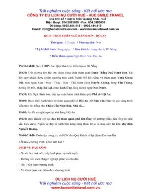 Huế Smile Travel – Công Ty TNHH Thương Mại Và Du Lịch Nụ Cười Huế