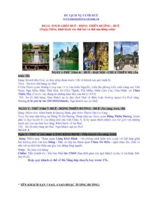 Huế Smile Travel – Công Ty TNHH Thương Mại Và Du Lịch Nụ Cười Huế