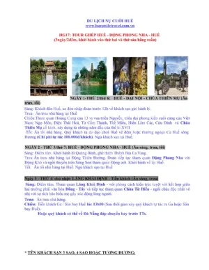 Huế Smile Travel – Công Ty TNHH Thương Mại Và Du Lịch Nụ Cười Huế