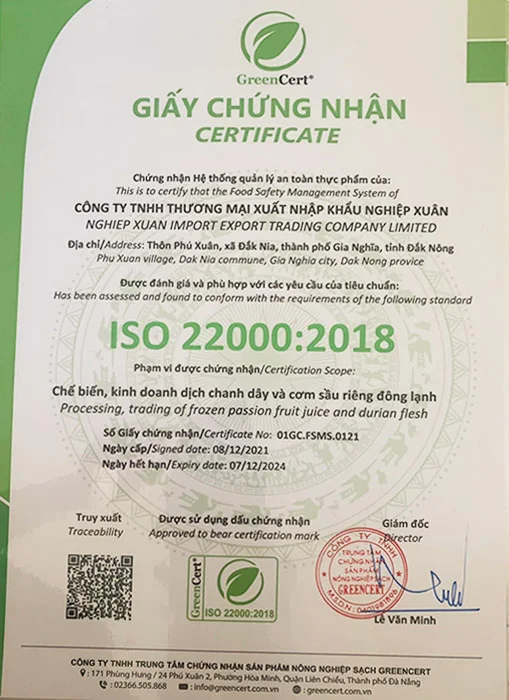Trái Cây Nghiệp Xuân – Công Ty TNHH Thương Mại Xuất Nhập Khẩu Nghiệp Xuân