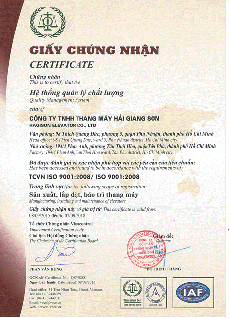 Thang Máy HAGISON – Công Ty TNHH Thang Máy Hải Giang Sơn