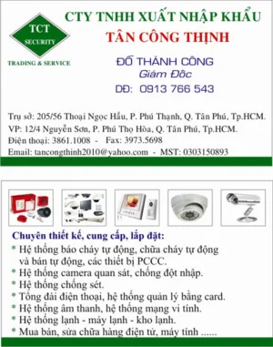 Công Ty TNHH Xuất Nhập Khẩu Tân Công Thịnh