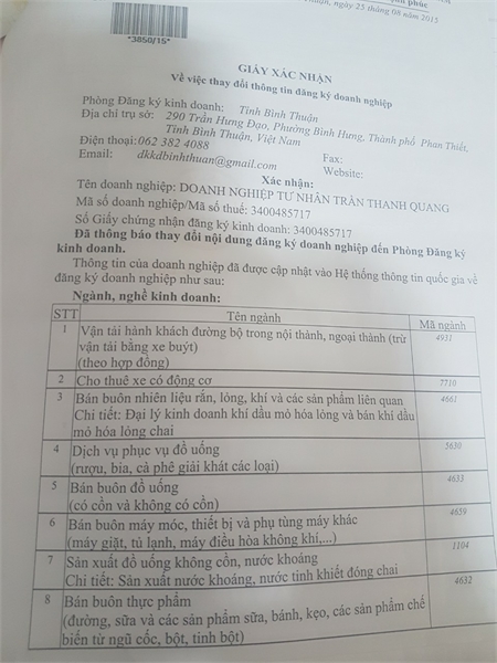Doanh Nghiệp Tư Nhân Trần Thanh Quang