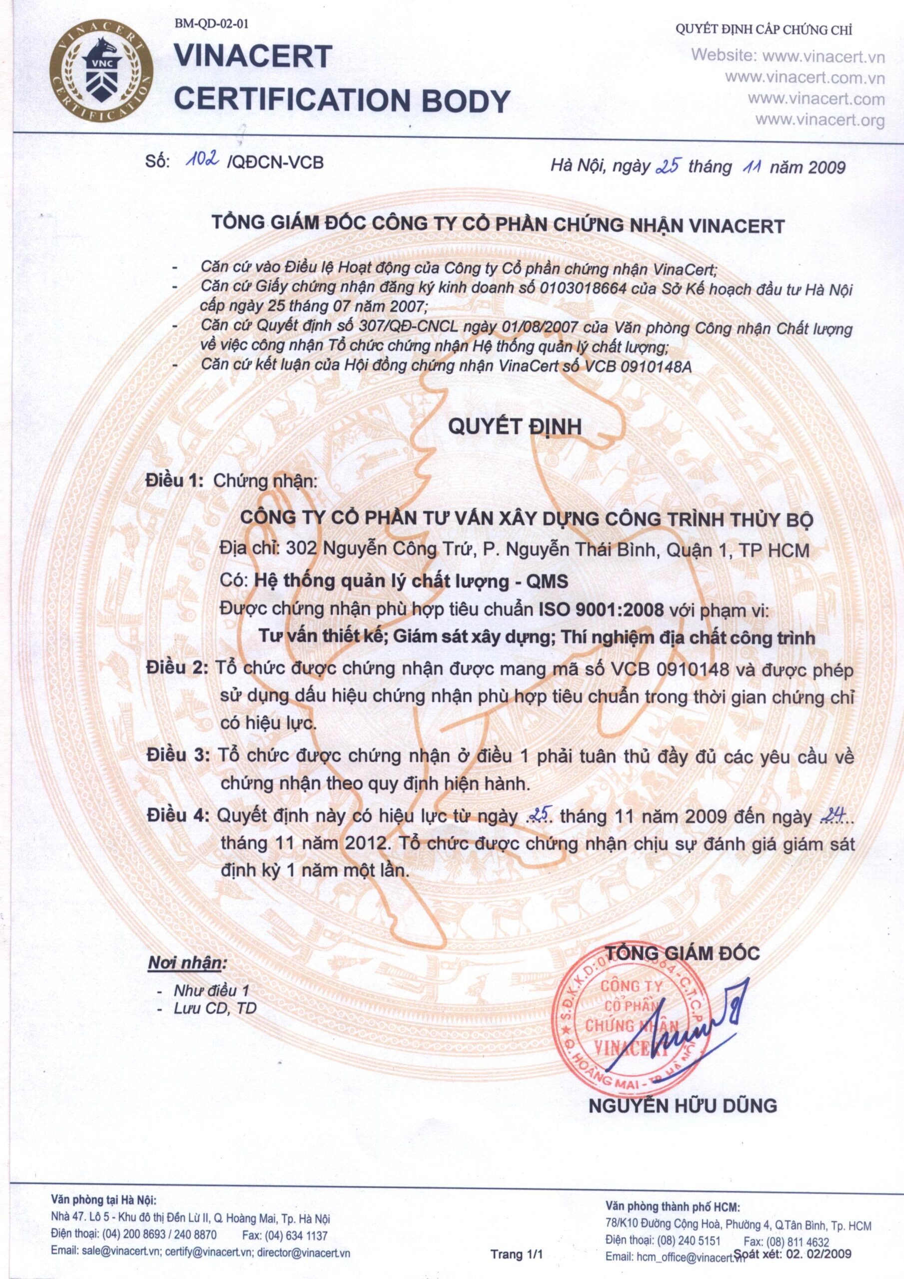 Công Ty Cổ Phần Tư Vấn Xây Dựng Công Trình Thủy Bộ