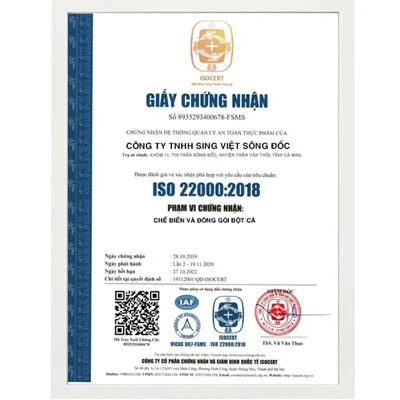 Bột Cá Sing Việt – Công Ty TNHH Sing Việt Sông Đốc